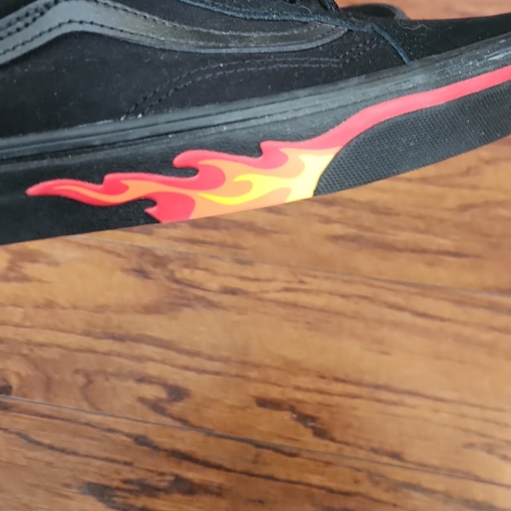 Vans Old School Black Suede Flame Low Top Sneakers - Picture 4 of 5